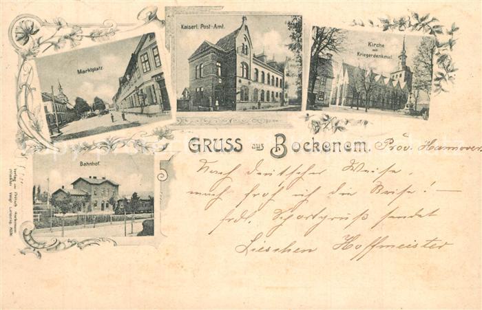 Bockenem Marktplatz Kaiserliches Postamt Kirche Bahnhof