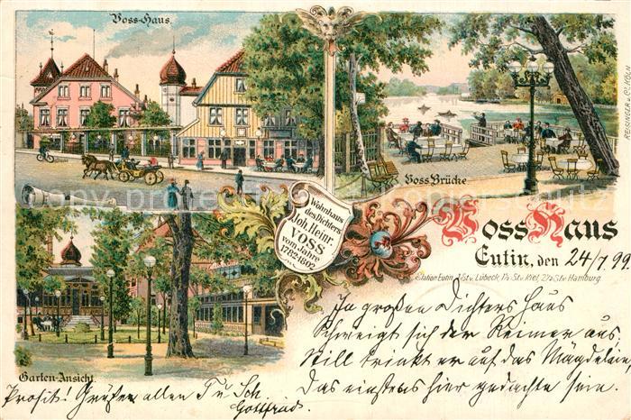 Eutin Schleswig-Holstein Voss Haus Voss Bruecke Garten