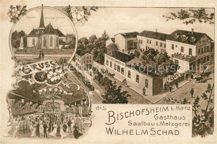 Bischofsheim Ruesselsheim Gasthaus Saalbau Metzgerei Wilhelm Schad