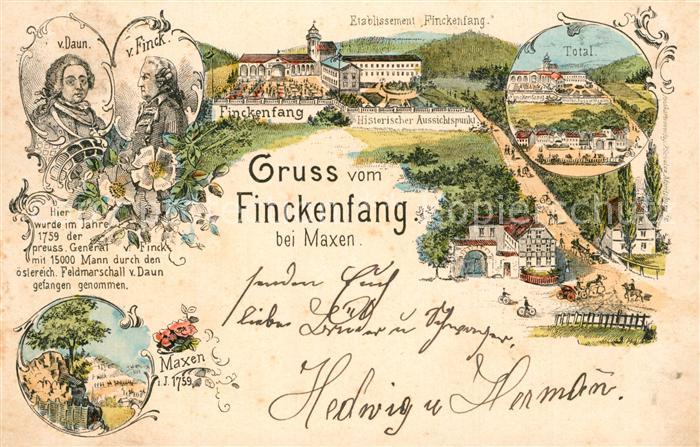 Finckenfang Maxen Etablissement Panorama Historischer Aussichtspunkt von Daun vo