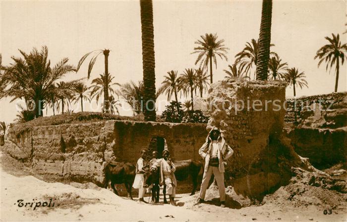 Tripoli Libyen Einheimische Palmenhain