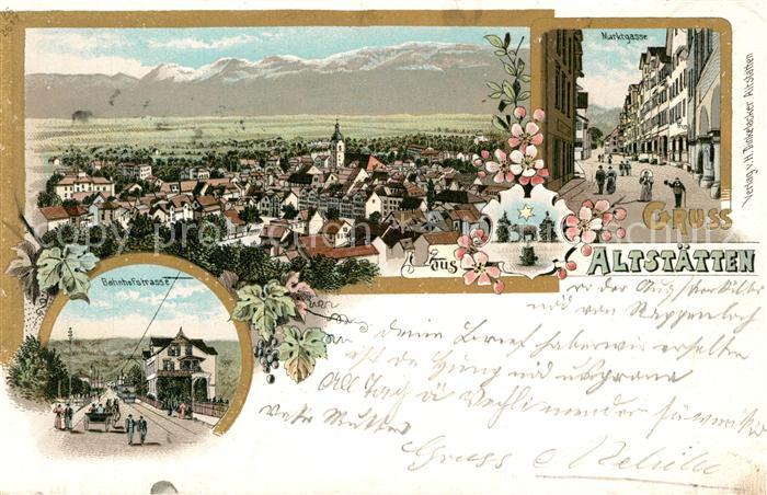 Altstaetten SG Bahnhofstrasse Marktgasse Panorama
