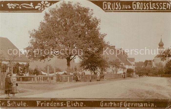 Grosslessen Lesniow Wielki Schule Friedenseiche Gasthof Germania