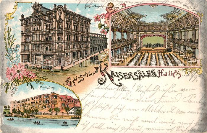 Halle Saale Moritzburg Kaisersaal Litho