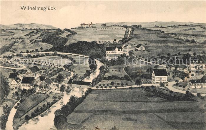 Wilhelmsglueck Bahnhof aus der Vogelperspektive Kuenstlerkarte