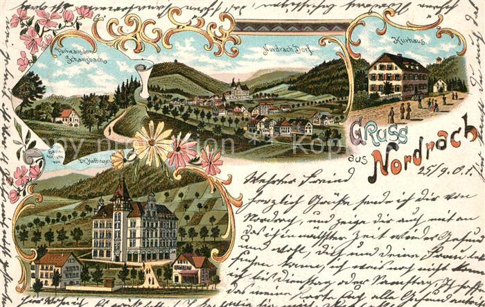 Nordrach Panorama Kurhaus Sanatorium Litho