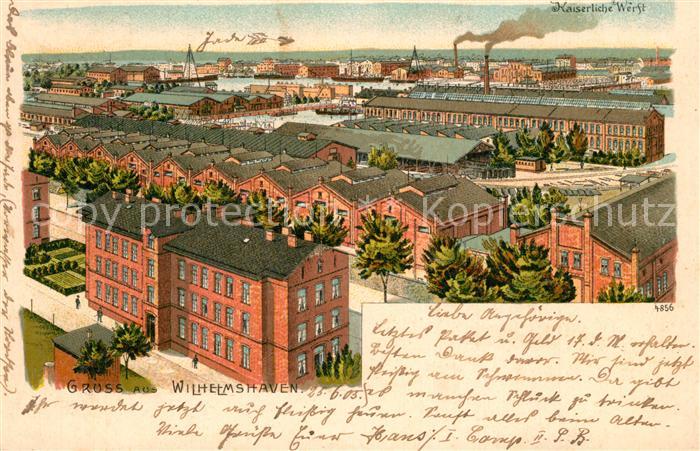 Wilhelmshaven Kaiserliche Werft Litho
