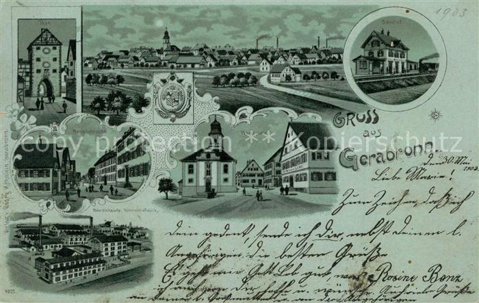 Gerabronn Wuerttemberg Panorama Tor Hauptstrasse Hohenlohesche Naehrmittelfabrik