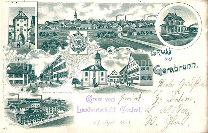 Gerabronn Wuerttemberg Tor Hauptstrasse Hohenlohesche Naehrmittelfabrik Marktpla