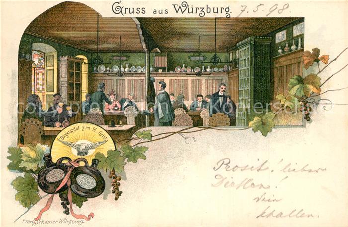 Wuerzburg Buergerspital zum hl. Geist Litho