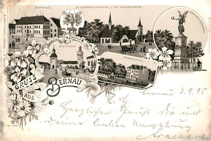 Bernau Berlin Rathaus Hospital Kirche Kriegerdenkmal Steintor Schule Deutsche Re