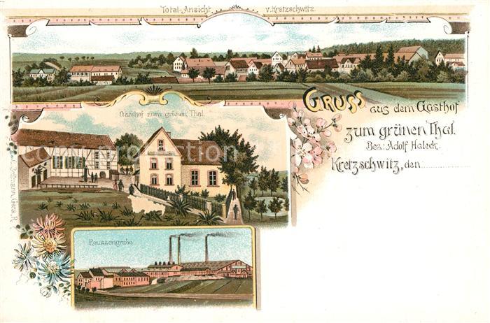 Kretzschwitz Soellmnitz Totalansicht Gasthof Reussengrube Deutsche Reichspost Li