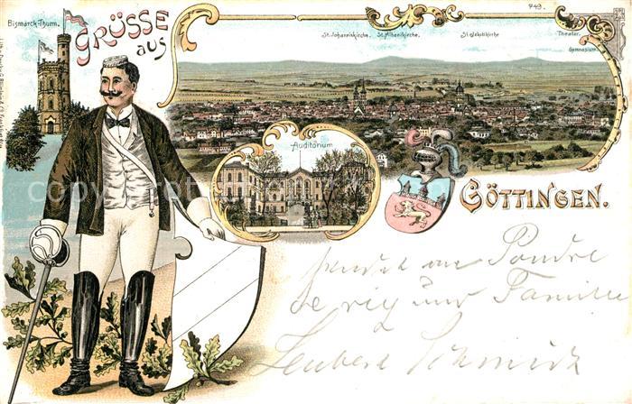 Goettingen Niedersachsen Panorama Auditorium Bismarckturm Deutsche Reichspost Li