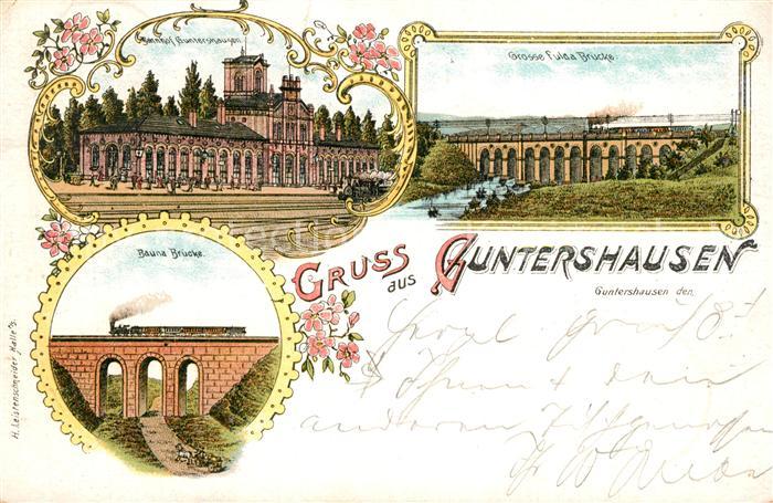 Guntershausen Kassel Bahnhof Baunabruecke Grosse Fuldabruecke Eisenbahn Deutsche