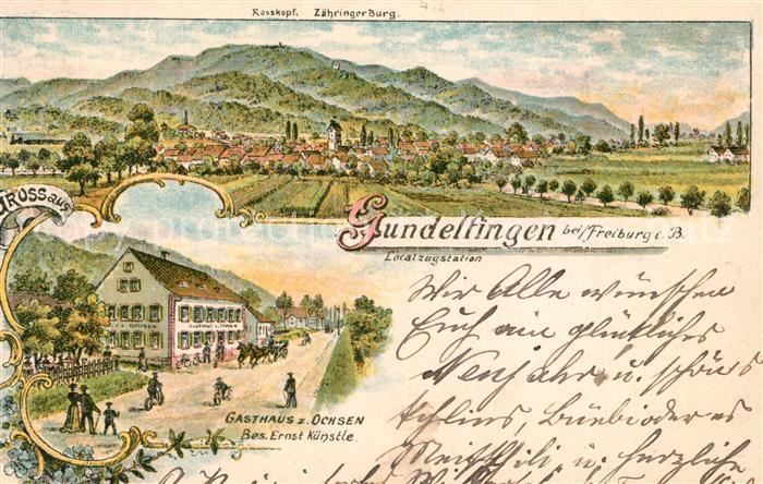 Gundelfingen Breisgau Panorama Rosskopf Zaehringer Burg Schwarzwald Gasthaus Lit