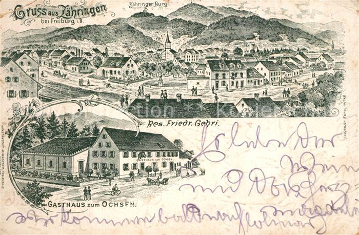 Zaehringen Freiburg Breisgau Gesamtansicht Zaehringer Burg Schwarzwald Gasthaus