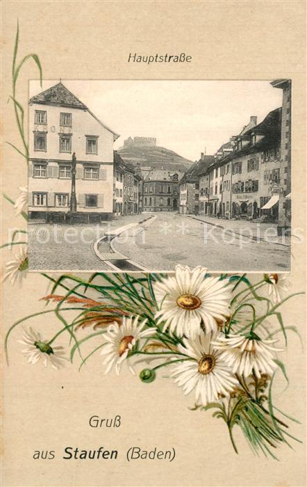 Staufen Breisgau Motiv mit Blick zur Burg Blumen