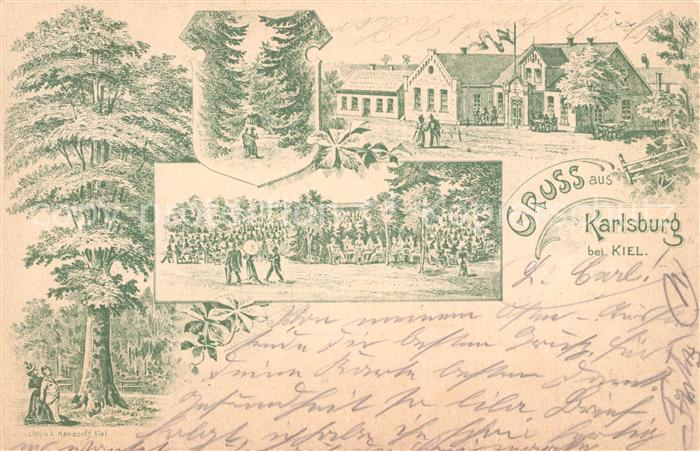 Kiel Karlsburg Restaurant Kuenstlerkarte