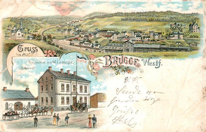 Bruegge Luedenscheid Panorama Restaurant Schmiede Litho