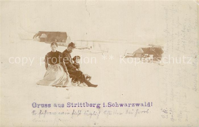 Strittberg Teilansicht im Winter Schlittenfahrt Schwarzwald