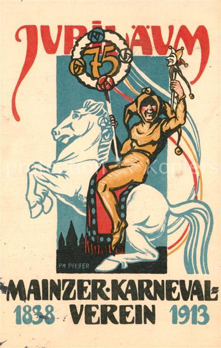 Mainz Rhein Offizielle Jubilaeumspostkarte Mainzer Karnevalverein 1838 - 1913 Ku