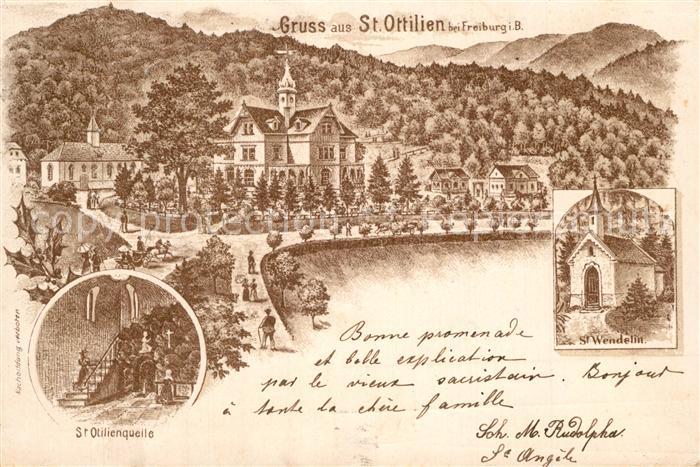 St Ottilien Freiburg Ansicht mit Kirche St. Wendelin Kapelle St Ottilienquelle L