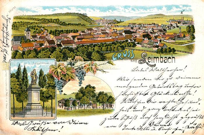 Leimbach Mansfeld Totalansicht Siegesdenkmal Schuetzenhaus Deutsche Reichspost L