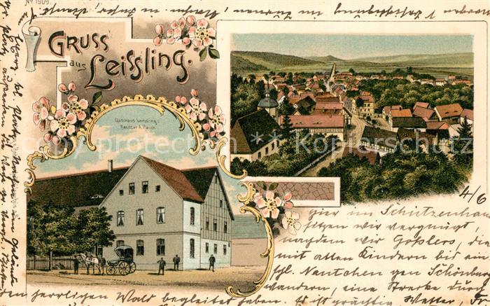 Leissling Panorama Gasthaus Litho