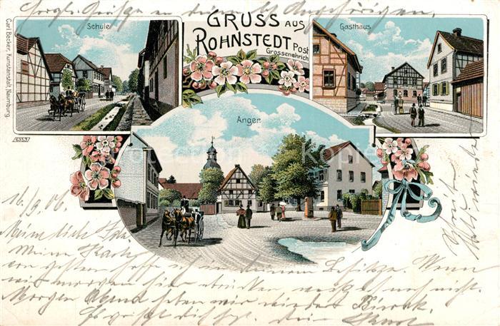 Rohnstedt Schule Gasthaus Anger Litho