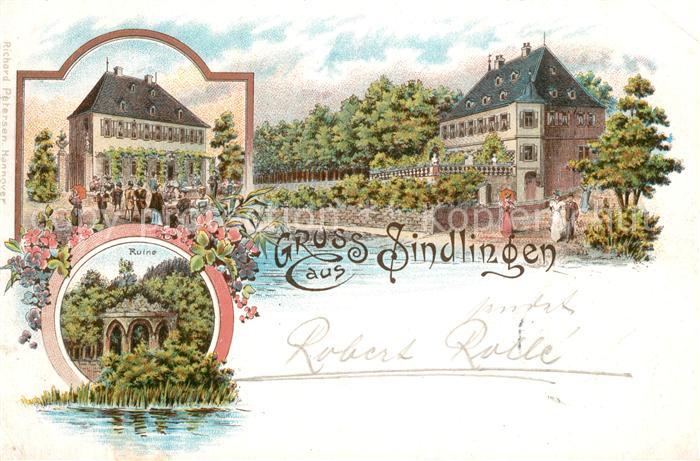 Sindlingen Gasthof Ruine Litho
