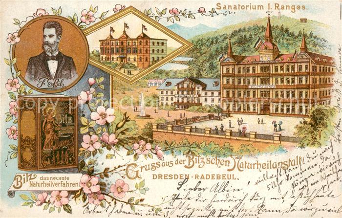 Radebeul Bilz'sche Naturheilanstalt Sanatorium Kurhaus Portrait Deutsche Reichsp