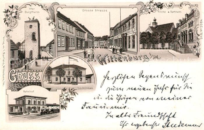 Wittenburg Mecklenburg Burgturm Grosse Strasse Kirche Rathaus Bahnhof Schuetzenh