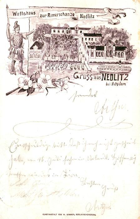 Nedlitz Potsdam Wirtshaus zur Roemerschanze Litho