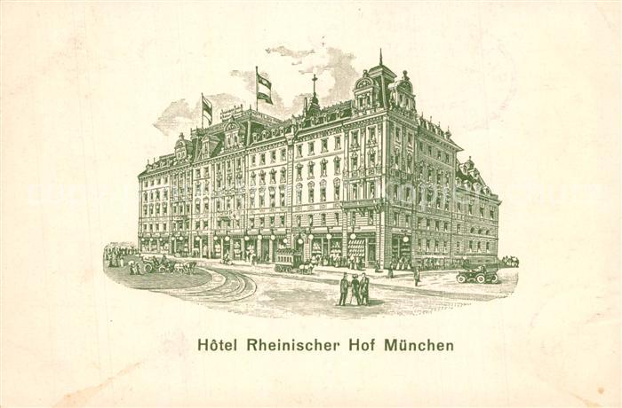 Muenchen Hotel Rheinischer Hof Litho