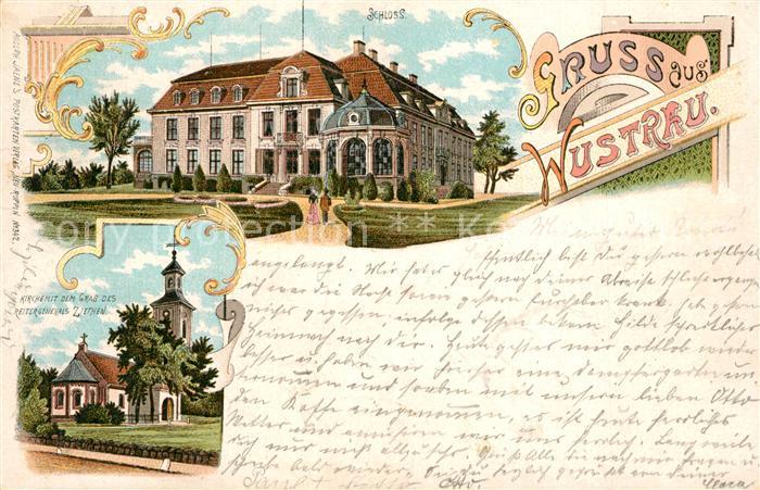 Wustrau Schloss Kirche Litho
