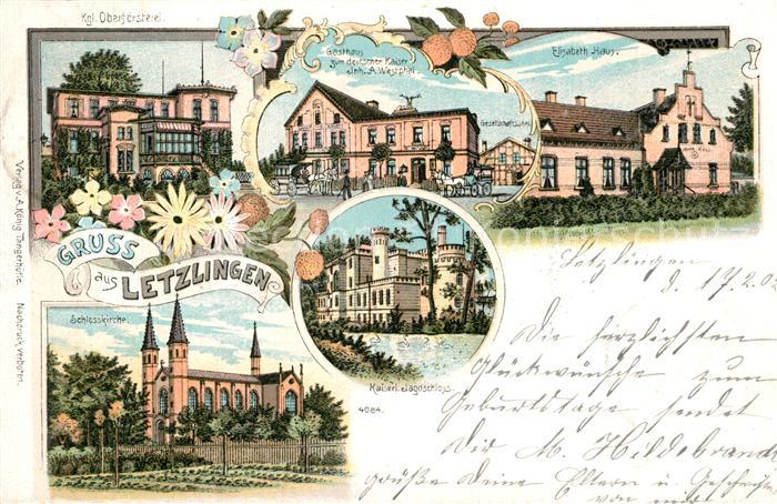 Letzlingen Foersterei Gasthaus Elisabethhaus Jagdschloss Kirche Deutsche Reichsp