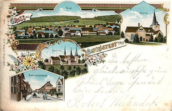 Dingelstedt Dingelstaedt Eichsfeld Thueringen Totalansicht Kirche Huysburg Bahnh