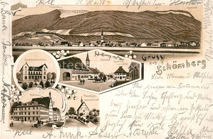 Schoemberg Zollernalbkreis Panorama Schule Gasthaus Kirche Rathaus Palmbuehl Wal
