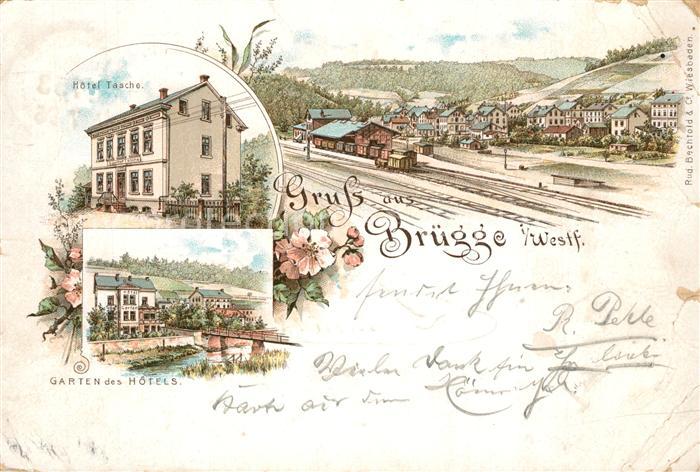 Bruegge Luedenscheid Bahnhof Hotel Litho