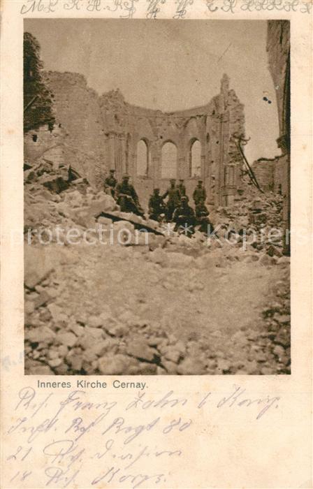 Cernay-les-Reims Inneres Kirche Trümmer 1. Weltkrieg Ste