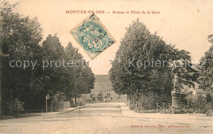 Montier-en-Der Avenue Hôtel de la Gare Monument Statue