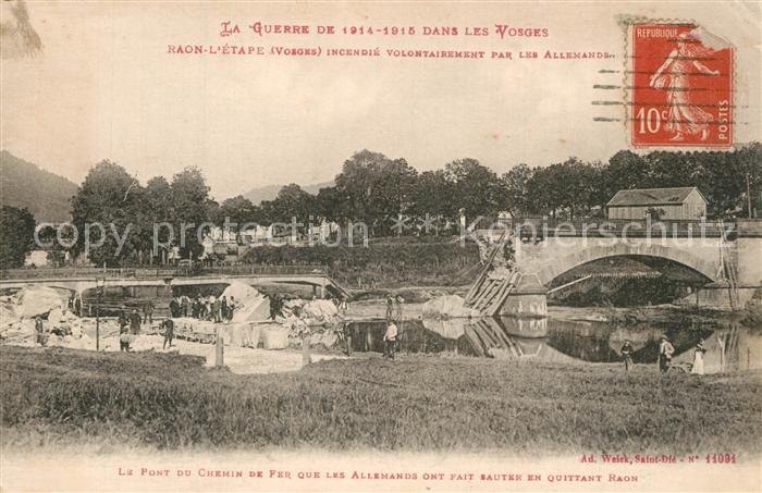 Raon-l Etape Vosges Incendié volontairement par les Alleman