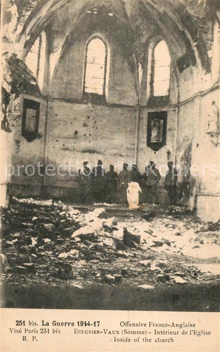 Eclusier-Vaux Somme Guerre 1944-17 Offensive Franco-Anglaise Interieur de l’Egli