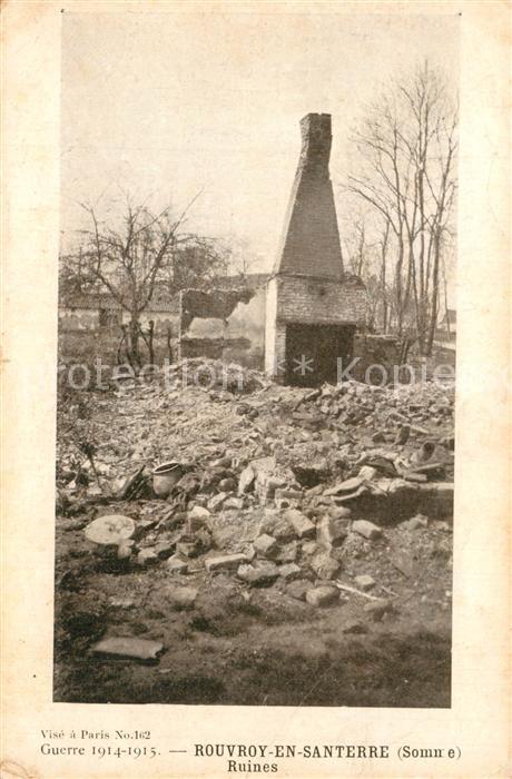 Rouvroy-en-Santerre Guerre 1914-15 Ruines