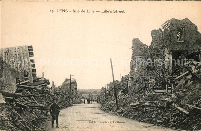 Lens Pas-de-Calais Guerre 1914-18 Rue de Lille