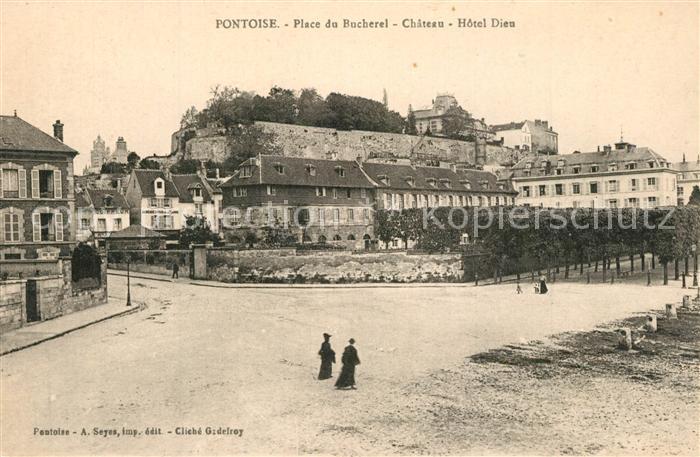 Pontoise Val-d Oise Place du Bucherel Chateau Hotel Dieu