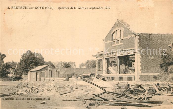 Breteuil sur Noye Quartier de la Gare en sept 1919