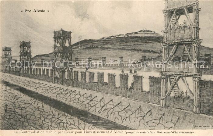 Alesia(Roman War) Alise-Sainte-Reine Contrevallation etablic par Cesar