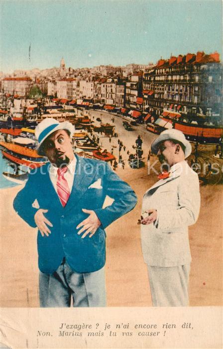 Marseille Bouches-du-Rhone Karikatur Hafen