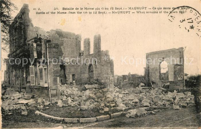 Maurupt-le-Montois Bataille de la Marne Ruines